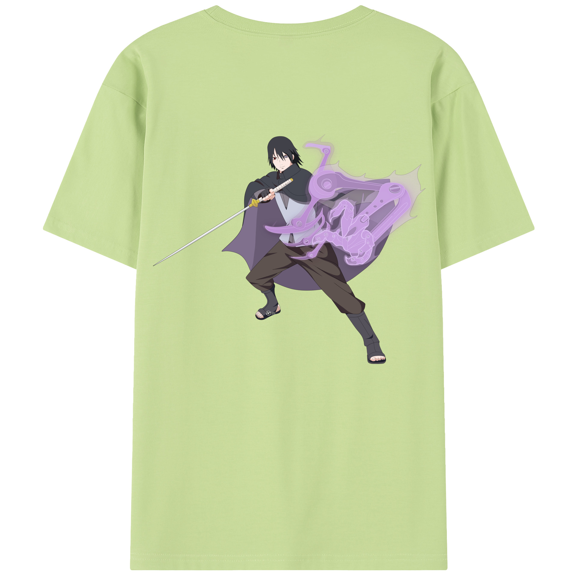 （画像用） NARUTO -ナルト- うちは サスケ Uchiha Sasuke 綿100％半袖Tシャツ（背面プリント）